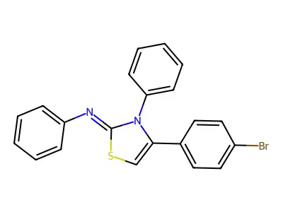 N-[(2E)-4-(4-bromophenyl)-3-phenyl-1,3-thiazol-2(3H)-ylidene]aniline structure