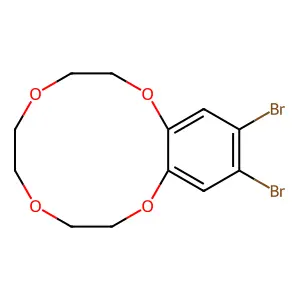 12,13-Dibromo-2,3,5,6,8,9-hexahydro-1,4,7,10-benzotetraoxacyclododecine structure