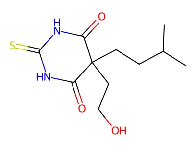 5-(2-Hydroxyethyl)-5-(3-methylbutyl)-2-sulfanylidene-1,3-diazinane-4,6-dione structure