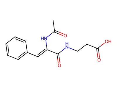 3-[[(E)-2-acetamido-3-phenylprop-2-enoyl]amino]propanoic acid structure