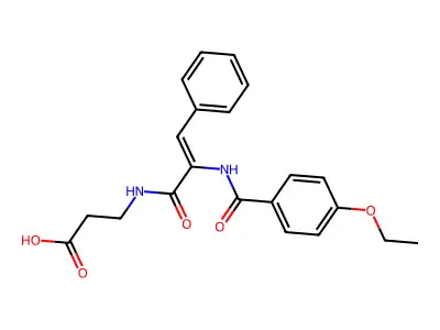 (E)-3-(2-(4-ethoxybenzamido)-3-phenylacrylamido)propanoic acid structure