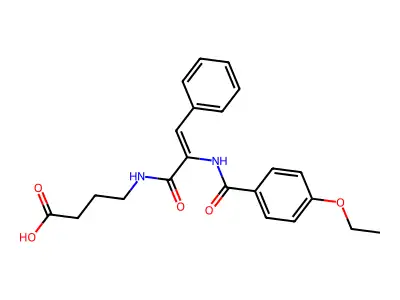 (E)-4-(2-(4-ethoxybenzamido)-3-phenylacrylamido)butanoic acid structure