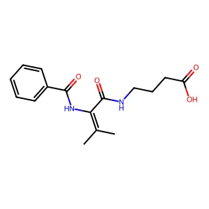 Butanoic acid, 4-((2-(benzoylamino)-3-methyl-1-oxo-2-butenyl)amino)- structure