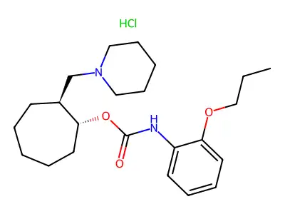 Carbamic acid, (2-propoxyphenyl)-, 2-(1-piperidinylmethyl)cycloheptyl ester, monohydrochloride, trans- structure