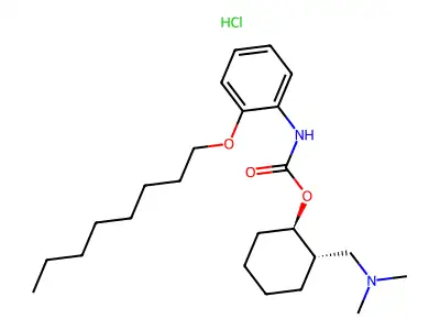 Carbamic acid, (2-(octyloxy)phenyl)-, 2-((dimethylamino)methyl)cyclohexyl ester, monohydrochloride, trans- structure