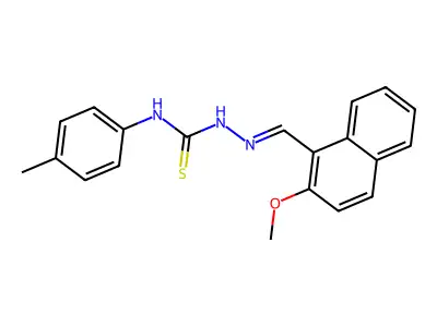 2-methoxy-1-naphthaldehyde N-(4-methylphenyl)thiosemicarbazone structure