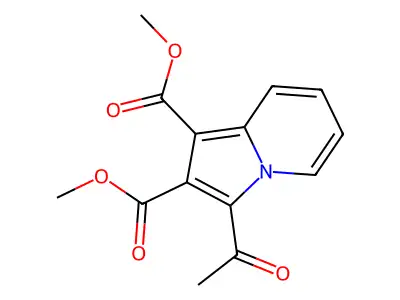 Dimethyl 3-acetyl-1,2-indolizinedicarboxylate structure
