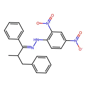 N-[(2-methyl-1,3-diphenylpropylidene)amino]-2,4-dinitroaniline structure