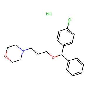 Morpholine, 4-(3-((p-chloro-alpha-phenylbenzyl)oxy)propyl)-, hydrochloride structure