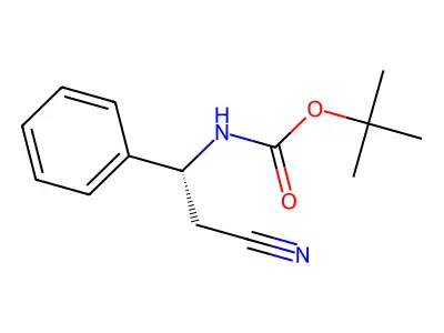 tert-Butyl (S)-(2-cyano-1-phenylethyl)carbamate structure
