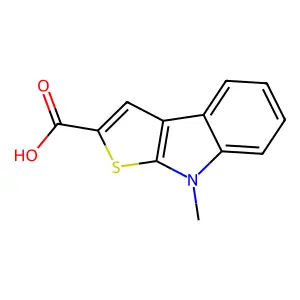 8-methyl-8H-thieno[2,3-b]indole-2-carboxylic acid structure
