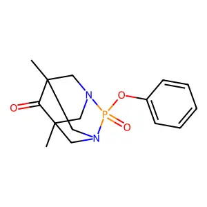 5,7-Dimethyl-2,6-dioxo-2-phenoxy-1,3-diaza-2-phosphaadamantane structure