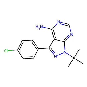 3-(4-Chlorophenyl)-1-(1,1-dimethylethyl)-1H-pyrazolo(3,4-d)pyrimidin-4-amine structure