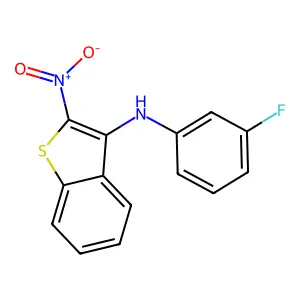 Benzo(b)thiophen-3-amine, N-(3-fluorophenyl)-2-nitro- structure