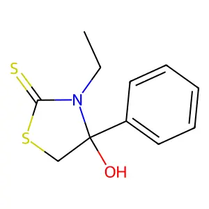 2-Thiazolidinethione, 3-ethyl-4-hydroxy-4-phenyl- structure
