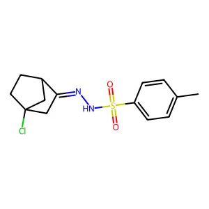 N-[(4-chloro-2-bicyclo[2.2.1]heptanylidene)amino]-4-methylbenzenesulfonamide structure
