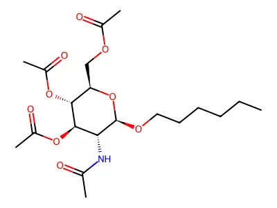(5-Acetamido-3,4-diacetyloxy-6-hexoxyoxan-2-yl)methyl acetate structure
