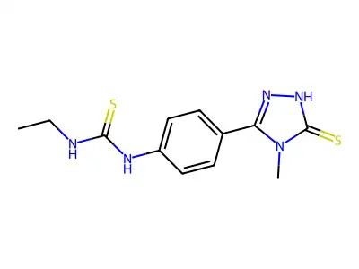 1-ethyl-3-[4-(4-methyl-5-thioxo-1H-1,2,4-triazol-3-yl)phenyl]thiourea structure