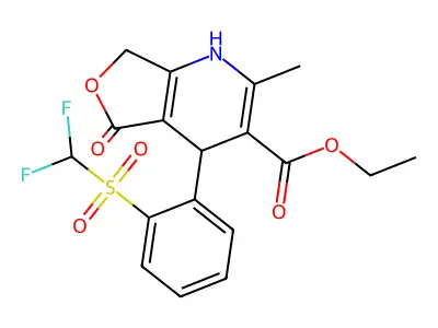 Furo(3,4-b)pyridine-3-carboxylic acid, 1,4,5,7-tetrahydro-4-(2-((difluoromethyl)sulfonyl)phenyl)-2-methyl-5-oxo-, ethyl ester structure