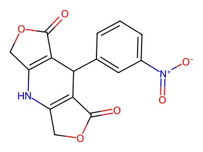 1H,3H-Difuro(3,4-b:3',4'-e)pyridine-1,7(4H)-dione, 5,8-dihydro-8-(3-nitrophenyl)- structure