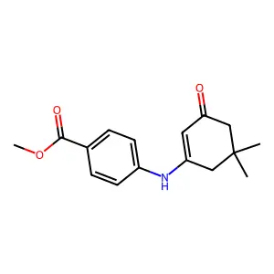 Methyl 4-[(5,5-dimethyl-3-oxocyclohex-1-en-1-yl)amino]benzoate structure