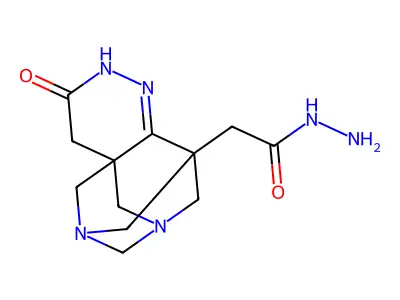 2H,5H,7H-4a,8:6,10-Dimethanopyridazino(4,3-e)(1,3)diazocine-10(9H)-acetic acid, 3,4-dihydro-3-oxo-, hydrazine structure