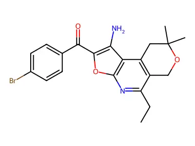 Methanone, (1-amino-5-ethyl-8,9-dihydro-8,8-dimethyl-6H-furo(2,3-b)pyrano(4,3-d)pyridin-2-yl)(4-bromophenyl)- structure