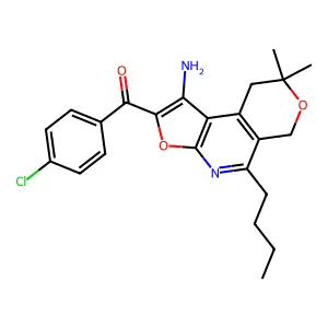 Methanone, (1-amino-5-butyl-8,9-dihydro-8,8-dimethyl-6H-furo(2,3-b)pyrano(4,3-d)pyridin-2-yl)(4-chlorophenyl)- structure