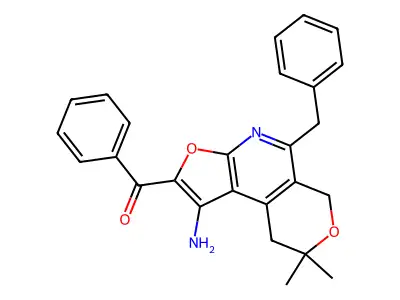 Methanone, (1-amino-8,9-dihydro-8,8-dimethyl-5-(phenylmethyl)-6H-furo(2,3-b)pyrano(4,3-d)pyridin-2-yl)phenyl- structure