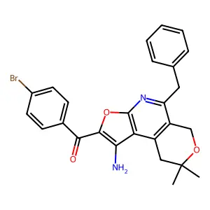 Methanone, (1-amino-8,9-dihydro-8,8-dimethyl-5-(phenylmethyl)-6H-furo(2,3-b)pyrano(4,3-d)pyridin-2-yl)(4-bromophenyl)- structure