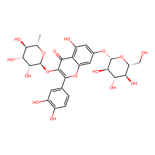 quercetin 3-O-rhamnoside-7-O-glucoside structure