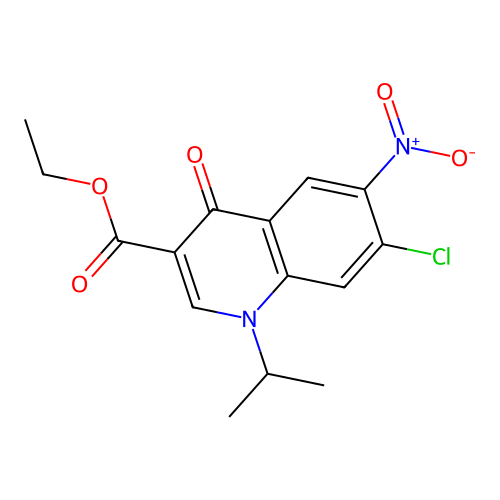 Ethyl 7-chloro-6-nitro-4-oxo-1-(propan-2-yl)-1,4-dihydroquinoline-3-carboxylate structure