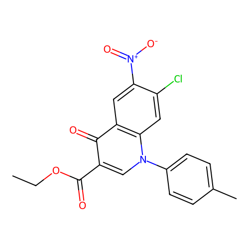 ethyl 7-chloro-1-(4-methylphenyl)-6-nitro-4-oxoquinoline-3-carboxylate structure