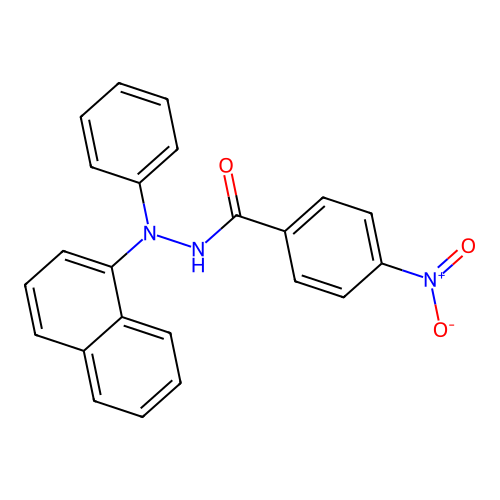 N'-(naphthalen-1-yl)-4-nitro-N'-phenylbenzohydrazide structure