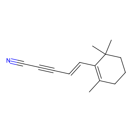 (4E)-5-(2,6,6-Trimethylcyclohex-1-en-1-yl)pent-4-en-2-ynenitrile structure