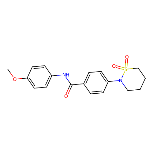 4-(1,1-dioxothiazinan-2-yl)-N-(4-methoxyphenyl)benzamide structure