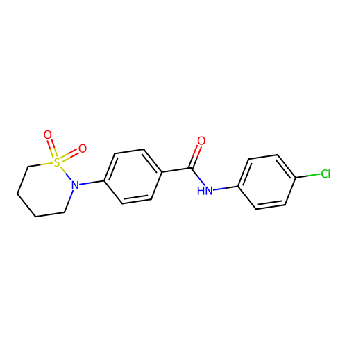 N-(4-chlorophenyl)-4-(1,1-dioxothiazinan-2-yl)benzamide structure