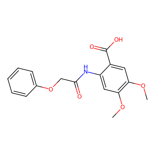 4,5-Dimethoxy-2-[(phenoxyacetyl)amino]benzoic acid structure