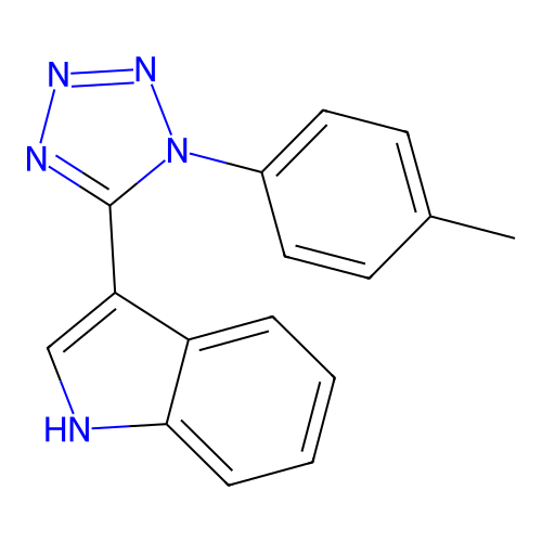 3-[1-(4-methylphenyl)-1H-tetraazol-5-yl]-1H-indole structure