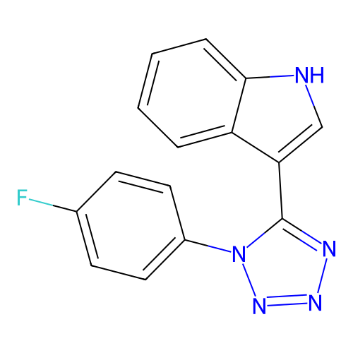 3-[1-(4-fluorophenyl)-1H-tetraazol-5-yl]-1H-indole structure