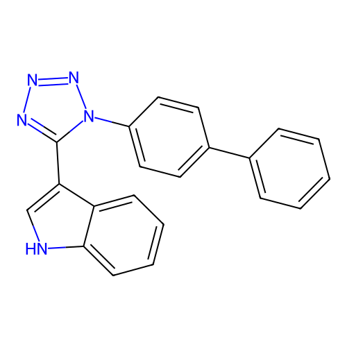3-(1-[1,1'-biphenyl]-4-yl-1H-tetraazol-5-yl)-1H-indole structure