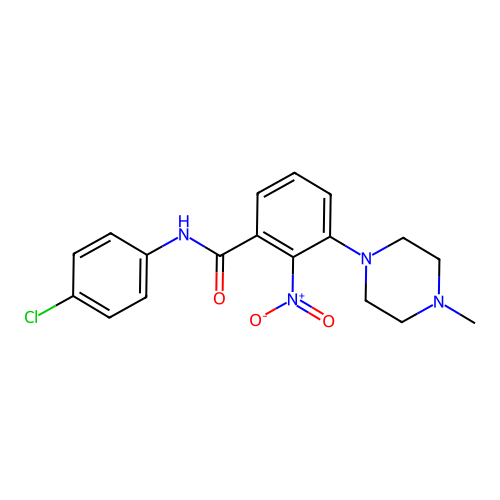 Benzamide, N-(4-chlorophenyl)-3-(4-methyl-1-piperazinyl)-2-nitro- structure