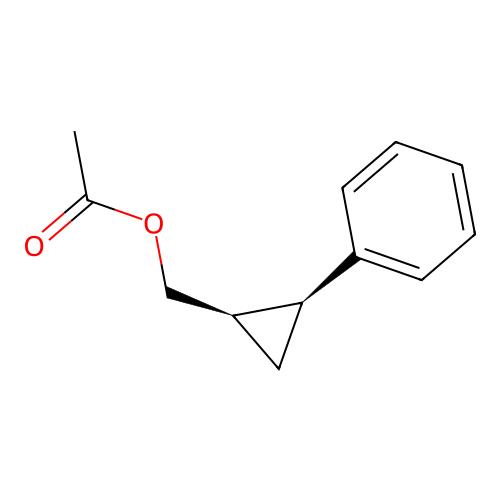 ((1R,2S)-2-phenylcyclopropyl)methyl acetate structure