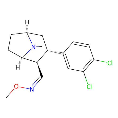 8-Azabicyclo(3.2.1)octane-2-carboxaldehyde, 3-(3,4-dichlorophenyl)-8-methyl-, O-methyloxime, (c(Z),1R,2R,3S,5S)- structure