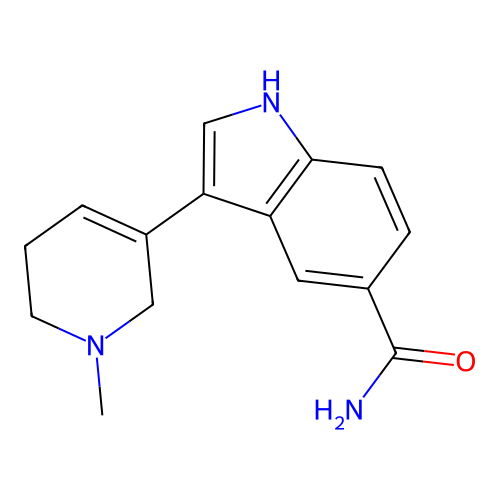 3-(1-methyl-5,6-dihydro-2H-pyridin-3-yl)-1H-indole-5-carboxamide structure