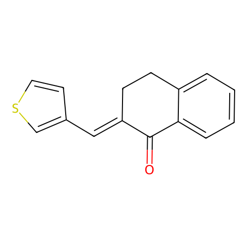 2-[(Thiophen-3-yl)methylidene]-1,2,3,4-tetrahydronaphthalen-1-one structure