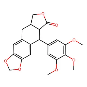Podophyllotoxin, 4 beta-deoxy structure