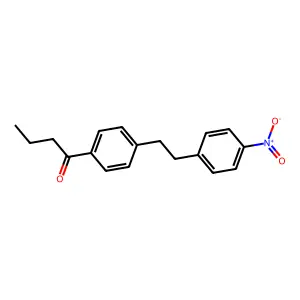 1-(4-Butyrylphenyl)-2-(4-nitrophenyl)ethane structure