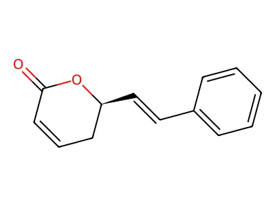 (2R)-2-(2-phenylethenyl)-2,3-dihydropyran-6-one structure