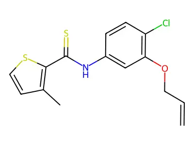2-Thiophenecarbothioamide, N-(4-chloro-3-(2-propenyloxy)phenyl)-3-methyl- structure